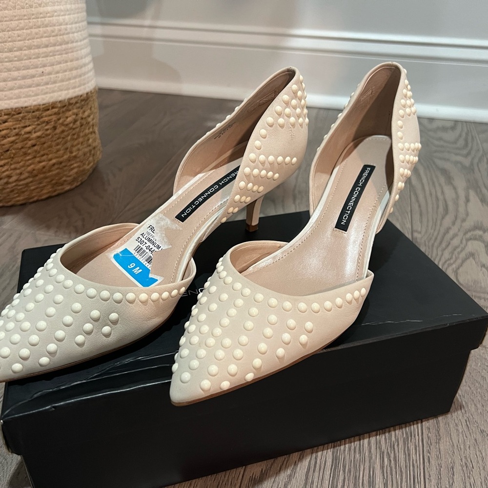 French Connection Cream Studded Women's Heels